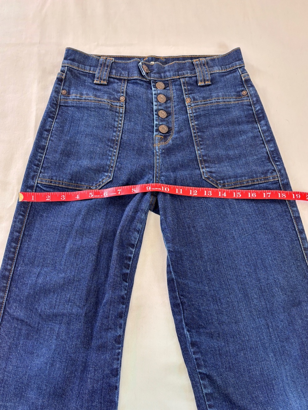 7 For All Mankind High Rise Wide Leg Denim Jeans Dark Wash Women's 27 (28x28) - Picture 12 of 14